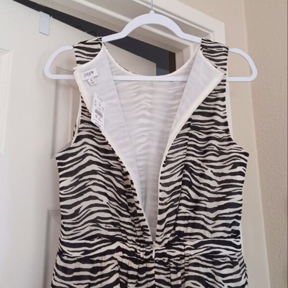 J. Crew Tiered Midi Dress Sleeveless Zebra Print 4 NWT - Picture 7 of 13